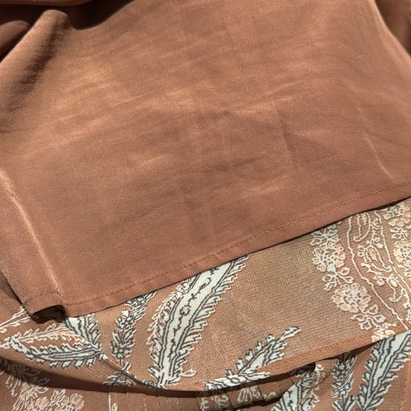 LOFT OUTLET Women’s Medium PAISLEY V NECK PLEAT FRONT BOHO SHIFT MINI DRESS - Picture 9 of 10